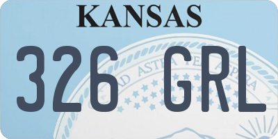 KS license plate 326GRL