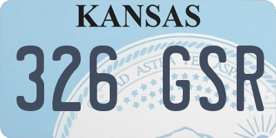 KS license plate 326GSR