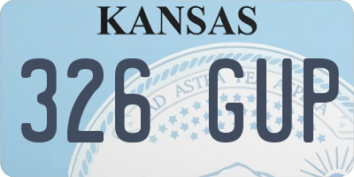 KS license plate 326GUP