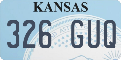 KS license plate 326GUQ