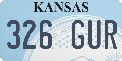 KS license plate 326GUR