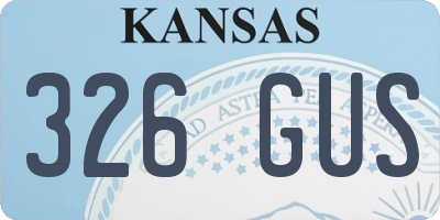 KS license plate 326GUS