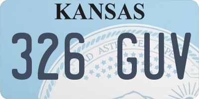 KS license plate 326GUV