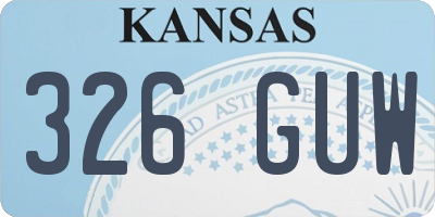 KS license plate 326GUW