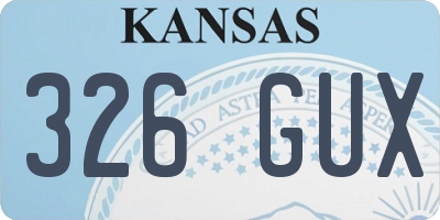 KS license plate 326GUX