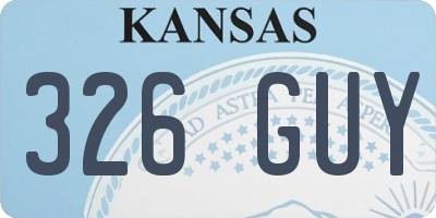 KS license plate 326GUY