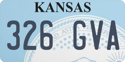 KS license plate 326GVA