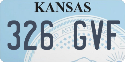 KS license plate 326GVF