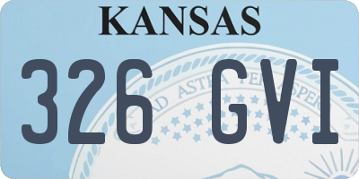 KS license plate 326GVI
