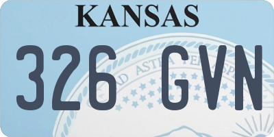 KS license plate 326GVN