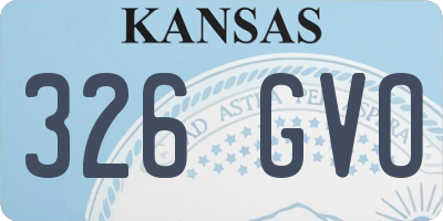 KS license plate 326GVO