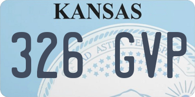 KS license plate 326GVP