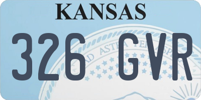 KS license plate 326GVR