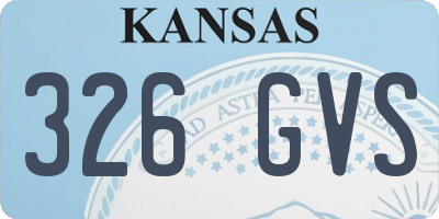 KS license plate 326GVS