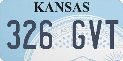 KS license plate 326GVT