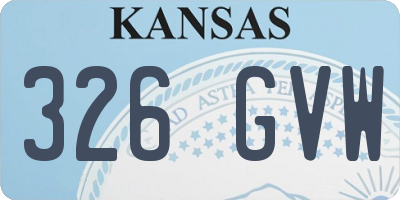 KS license plate 326GVW