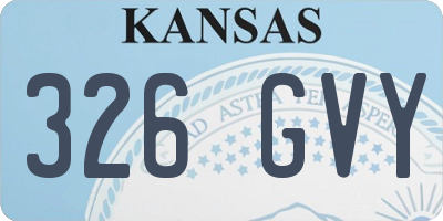 KS license plate 326GVY