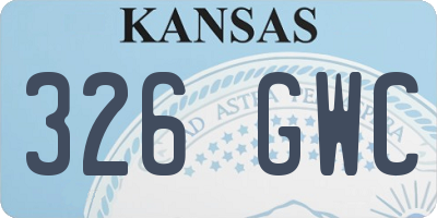 KS license plate 326GWC