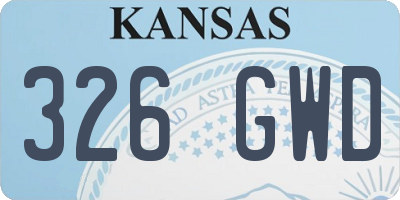KS license plate 326GWD