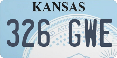 KS license plate 326GWE