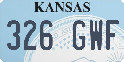KS license plate 326GWF
