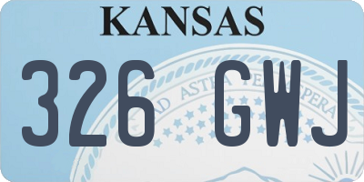 KS license plate 326GWJ