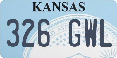 KS license plate 326GWL
