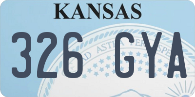 KS license plate 326GYA
