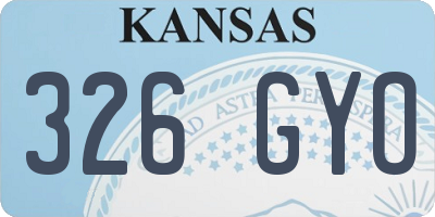 KS license plate 326GYO