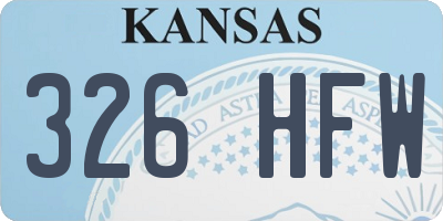 KS license plate 326HFW