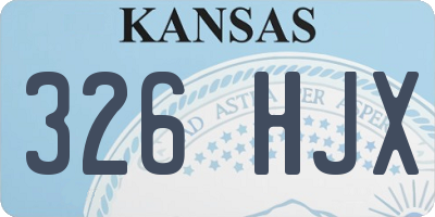 KS license plate 326HJX