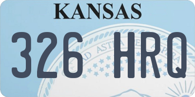 KS license plate 326HRQ