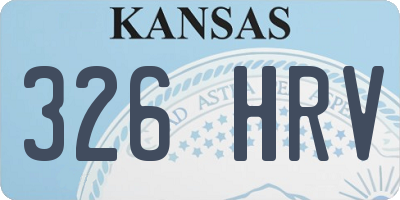 KS license plate 326HRV