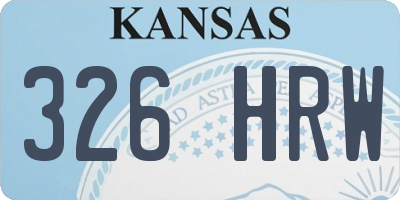 KS license plate 326HRW