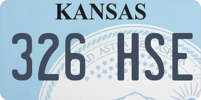 KS license plate 326HSE
