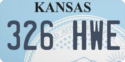 KS license plate 326HWE
