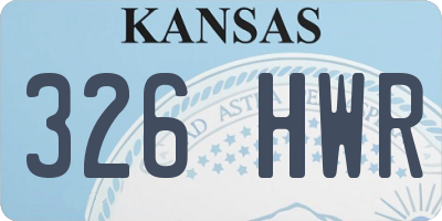 KS license plate 326HWR