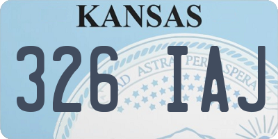 KS license plate 326IAJ