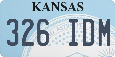 KS license plate 326IDM
