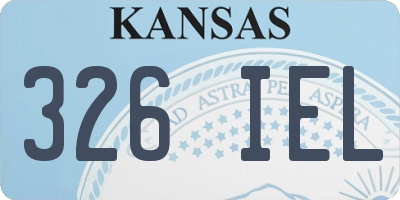 KS license plate 326IEL
