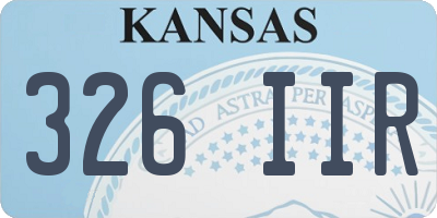 KS license plate 326IIR