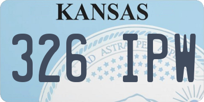 KS license plate 326IPW