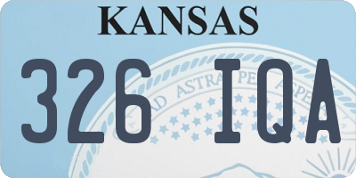 KS license plate 326IQA