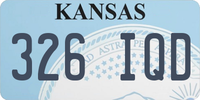 KS license plate 326IQD