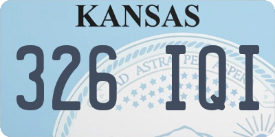 KS license plate 326IQI