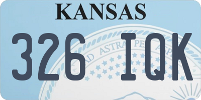 KS license plate 326IQK