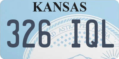 KS license plate 326IQL