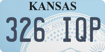 KS license plate 326IQP