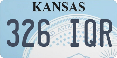 KS license plate 326IQR