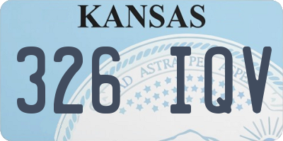 KS license plate 326IQV